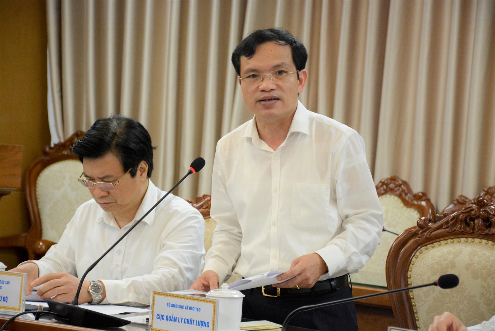 Ông Mai Văn Trinh, Cục trưởng Cục Quản lý chất lượng Bộ GD&ĐT phát biểu tại hội nghị.